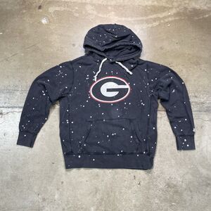 TAILGATE GEORGIA BULLDOGS FADED BLACK HOODED SWEATSHIRT HOODIE MEN’S SIZE LARGE